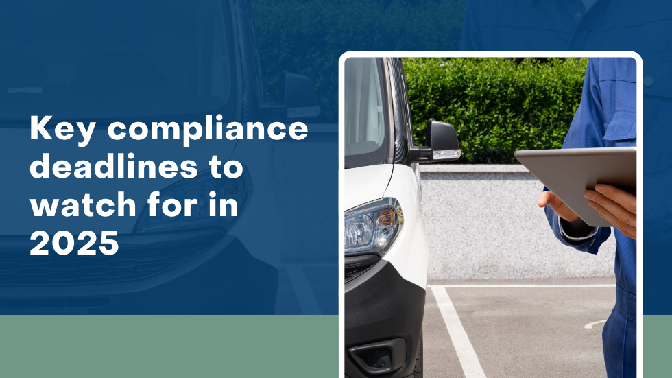 Fleet compliance calendar showing important 2025 deadlines for trucking companies.