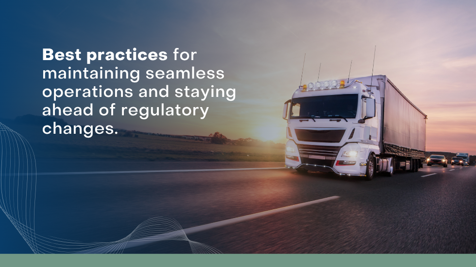 Fleet manager using compliance tools to track mileage, deadlines, audits, and renewals.