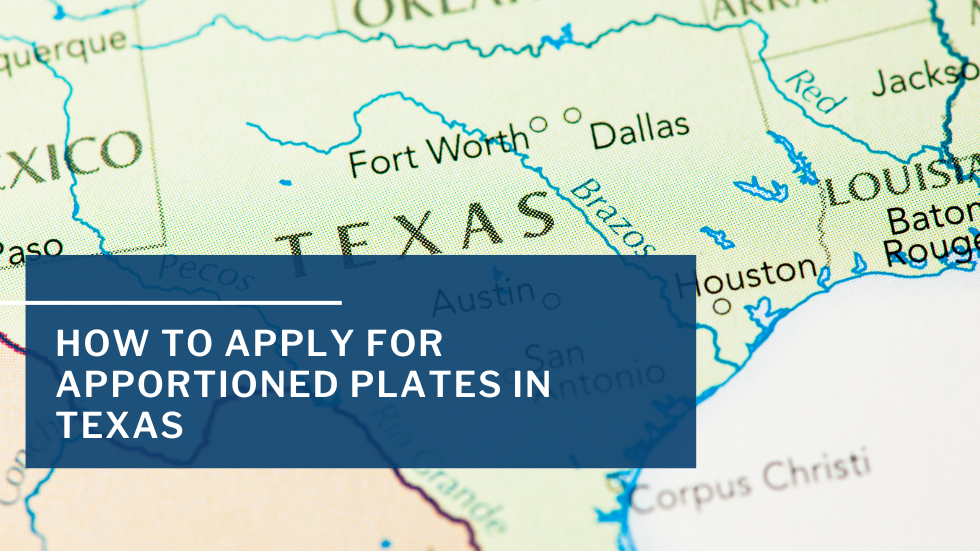 Texas IRP paperwork and truck registration documents for applying for apportioned plates.