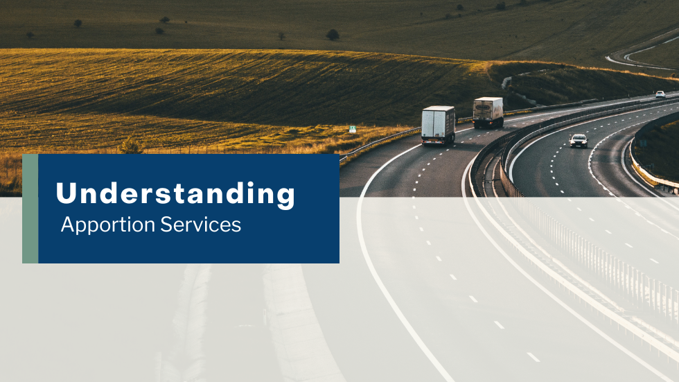 Commercial truck crossing state lines to explain IRP apportion services for multi-state fleets.